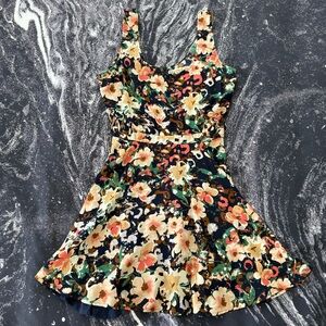 Lucca Couture Multicolor Floral Fit & Flare Sundress Mini Dress Lined Cocktail 6
